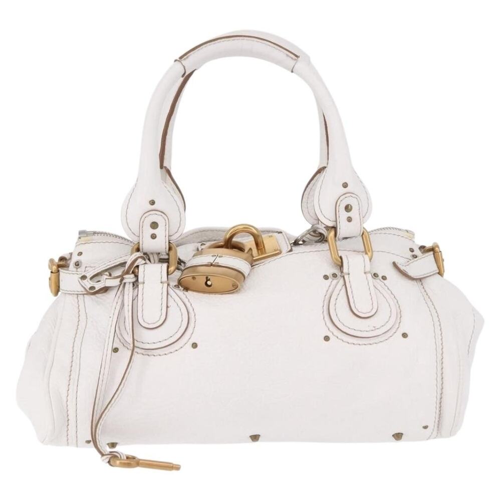 Chloe Leather Paddington Handbag White